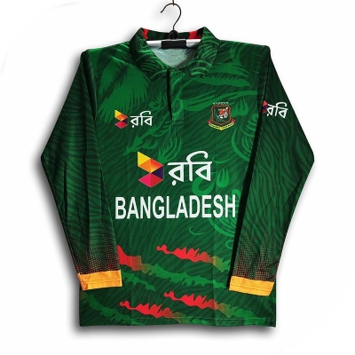Picture of Robi Bangladesh Full Sleeve Collar Polo Cricket Jersey For Men - Bangladesh Cricket Jersey 2025-26