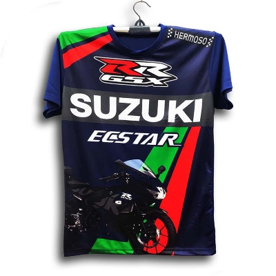 Picture of Suzuki Short Sleeve Bike Jersey For Men - RR gsx Jersey - Suzuki Ecstar Bike Jersey