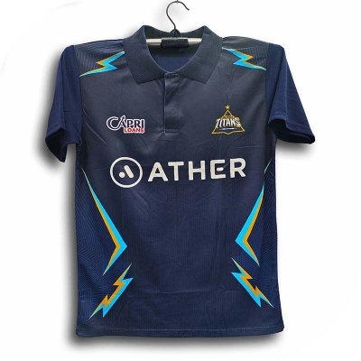 Picture of Gujarat Titans Short Short Sleeve Collar Polo IPL Jersey For Men - GT IPL Jersey - Gujrat Jersey 2024-2025