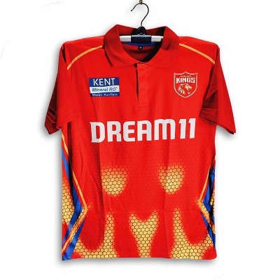 Picture of Punjab Kings Short Sleeve Collar IPL Jersey For Men - PK Half Sleeve Polo IPL Jersey - Punjab Jersey 2025