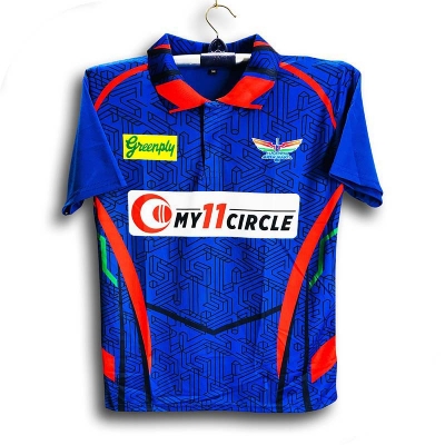 Picture of Lucknow Super Giants Short Sleeve Collar Polo IPL Jersey For Men - LSG IPL Jersey - Lucknow Jersey 2024-2025