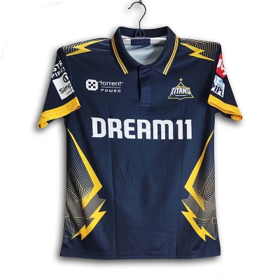 Picture of Gujarat Titans Premium Collar Polo IPL Cricket Jersey For Men - GT Half Sleeve Polo - Gujarat Jersey 2026