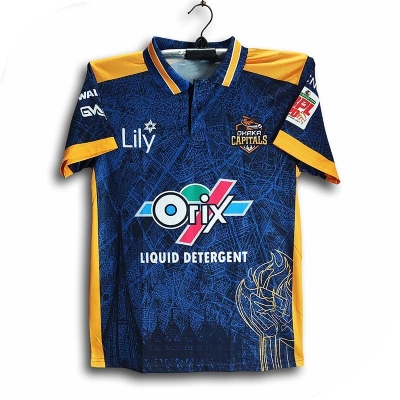 Picture of Dhaka Capaitals Premium Short Sleeve Polo Cricket Jersey For Men - BPL Half Sleeve T Shirt - Dhaka Jersey 2025-26