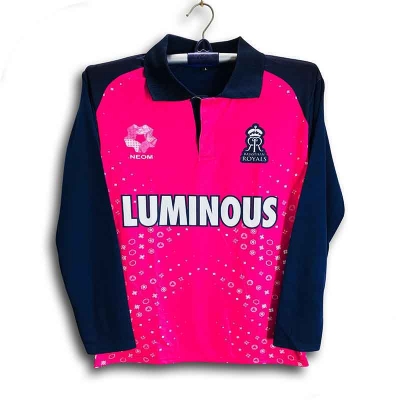 Picture of Rajasthan Royals Full Sleeve IPL Cricket Jersey For Men - RR Long Sleeve Collar Polo IPL Jersey - Rajasthan Jersey 2026
