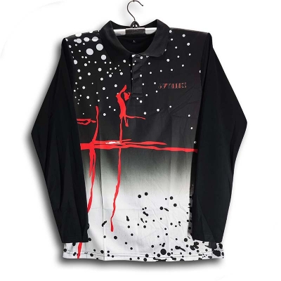 Picture of Yonex Full Sleeve Collar Jersey For Men - Long Sleeve T Shirt For Men - Polo Jersey