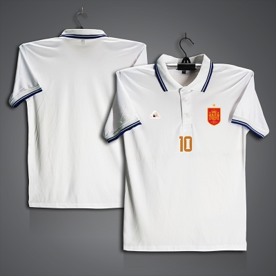 Picture of Spain 10 Football Jersey For Men - Half Sleeve Collar Polo t shirt - Spain 10 Jersey