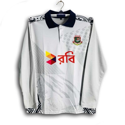 Picture of Bangladesh Cricket Training Jersey For Men - Long Sleeve Collar Polo Training Jersey - Bangladesh Cricket Jersey 2026