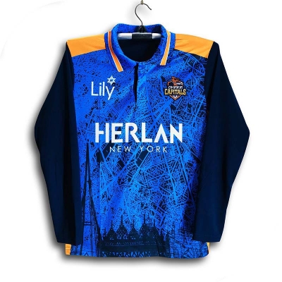 Picture of Dhaka Capaitals Full Sleeve Polo Cricket Jersey For Men - BPL Long Sleeve Collar Polo Jersey - Dhaka Jersey 2026