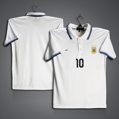 Picture of Argentina 10 Football Jersey For Men - Half Sleeve Collar Polo t shirt - Argentina Jersey