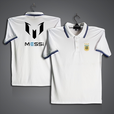 Picture of Argentina Messi Football Jersey For Men - Half Sleeve Collar Polo t shirt - Argentina Messi Jersey