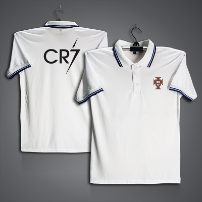 Picture of Portugal CR7 Football Jersey For Men - Half Sleeve Collar Polo t shirt - Portugal CR7 Jersey