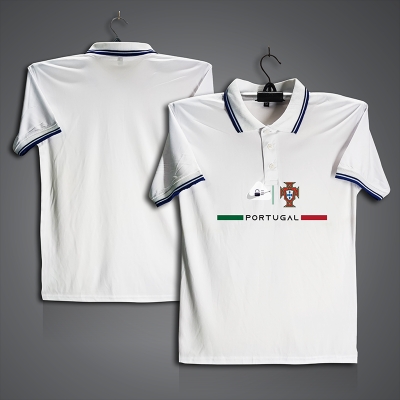 Picture of Portugal Football Jersey For Men - Half Sleeve Collar Polo t shirt - Portugal Jersey
