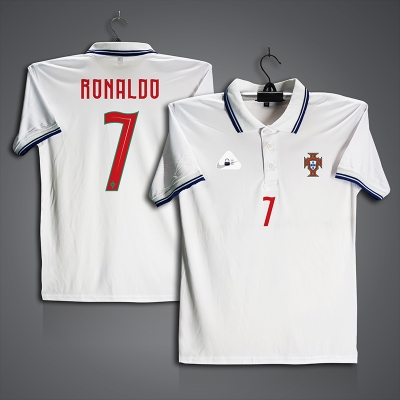 Picture of Portugal Ronaldo 7 Football Jersey For Men - Half Sleeve Collar Polo t shirt - Portugal Ronaldo 7 Jersey