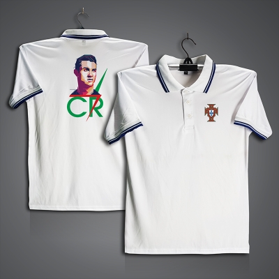 Picture of Portugal CR7 Football Jersey For Men - Half Sleeve Collar Polo t shirt - Portugal CR7 Jersey