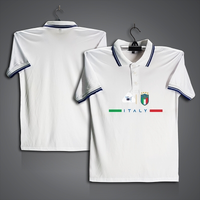Picture of Italy Football Jersey For Men - Half Sleeve Collar Polo t shirt - Italy Jersey