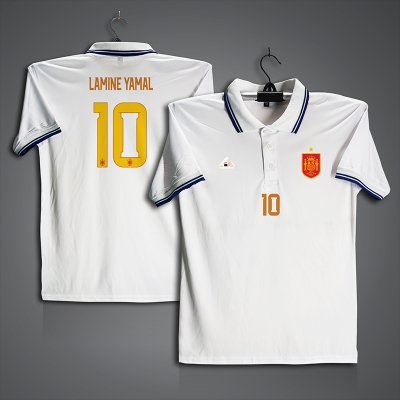 Picture of Spain Lamine Yamal 10 Football Jersey For Men - Half Sleeve Collar Polo t shirt - Spain Lamine Yamal 10 Jersey