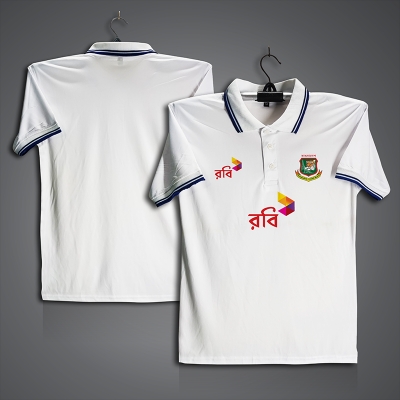 Picture of Bangladesh Robi Cricket Jersey For Men - Half Sleeve Collar Polo t shirt - Bangladesh Fan Jersey