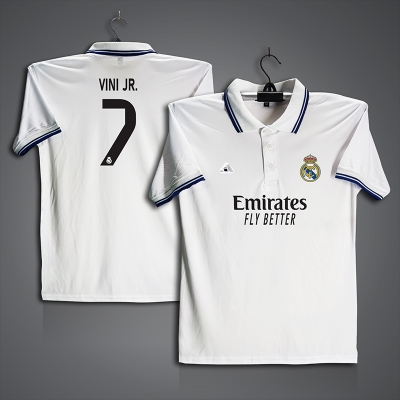 Picture of Real Madrid Vini jr 7 Football Jersey For Men - Half Sleeve Collar Polo t shirt - Real Madrid Vini 7 Jersey