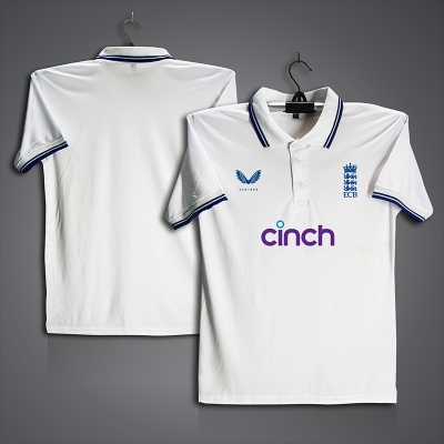 Picture of England Cricket Jersey For Men - Half Sleeve Collar Polo t shirt - England Fan Jersey