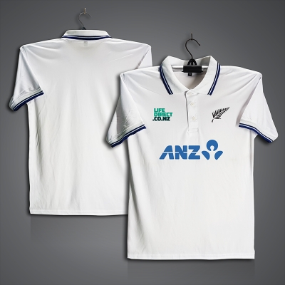 Picture of New Zealand Cricket Jersey For Men - Half Sleeve Collar Polo t shirt - New Zealand Fan Jersey
