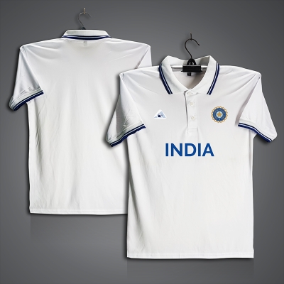Picture of India Cricket Jersey For Men - Half Sleeve Collar Polo t shirt - India Fan Jersey