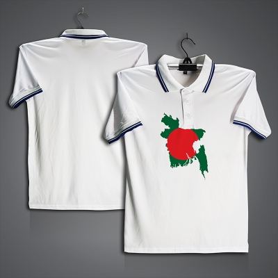 Picture of Bangladesh Map Jersey For Men - Half Sleeve Collar Polo t shirt - Bangladesh t shirt