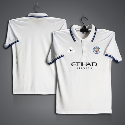 Picture of Manchester City Football Jersey For Men - Half Sleeve Collar Polo t shirt - Manchester City Fan Jersey