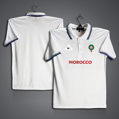 Picture of Morocco Football Jersey For Men - Half Sleeve Collar Polo t shirt - Morocco Fan Jersey