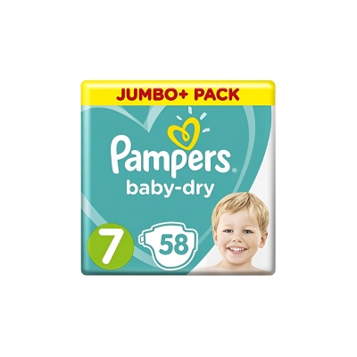 Picture of Pampers Baby Diaper Belt System Size 7, 15kg+ 58 Pcs Pack, Made in UK