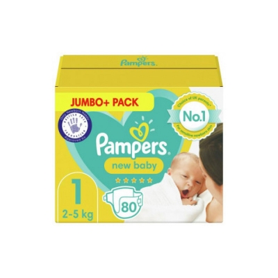 Picture of Pampers Diapers Newborn Size 1 Belt 2-5kg- 80 Pcs Pack, Made in UK