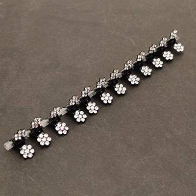 Picture of AOFIN 12 Pcs/Set Mini Rhinestone No-Slip Grips Hair Clips for Women Girls, Glitter Teeth Metal Hair Claw, Flower Hair Accessories