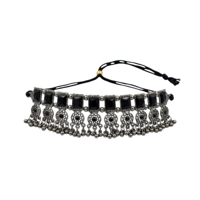 Picture of Random colors Stone Choker Necklace Set With Earring tikl For Women - Necklace For Girls