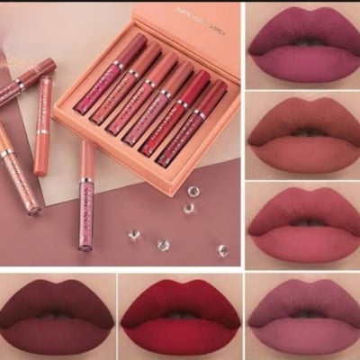 Picture of orjinal  6 Colors Long Lasting Velvet Lips Tint Liquid Lipsticks Waterproof Non-Stick Cup Lipgloss Gift Set (A- and-B ) |