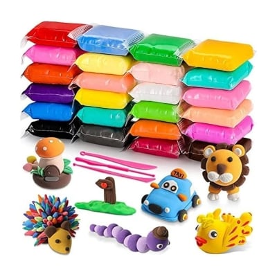 Picture of Product details of 12 Colors Soft Super Light Clay Ultra Light Creative Art and Craft Air Dry Super Clay with Craving Molding Tools • Super Light Clay Ultra Light Creative Art and Craft • Air Dry Super Clay with Craving Molding Tools