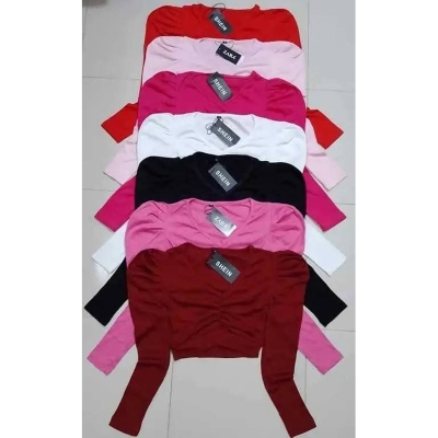 Picture of Full Sleeve Puff Crop Top Blouse For Women - 1 pis