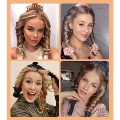 Picture of ✨1 hair curling headband 
✨1 clip
✨2 scru