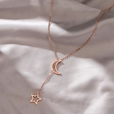 Picture of Star & Moon Pendant Chain for Women