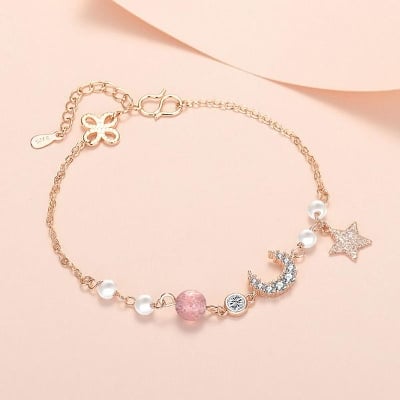Picture of Korean Simple Pearl Star Moon Crystal Bracelet