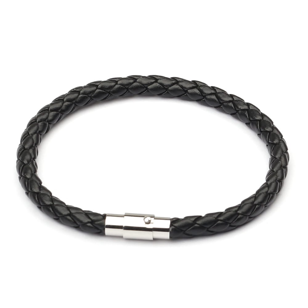 Picture of Leather Bracelet Men Stainless Steel Magnetic Clasp Handmade Men Bracelets Bangles Braided Leather Bracelet