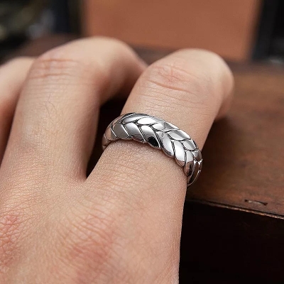 Picture of Men's Stainless Steel Finger Ring Silver