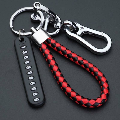 Picture of Pendant keychain Phone Number Bicycle Car Auto Motor Cycle Key Ring Anti-Lost Number Plate Mobile Number
