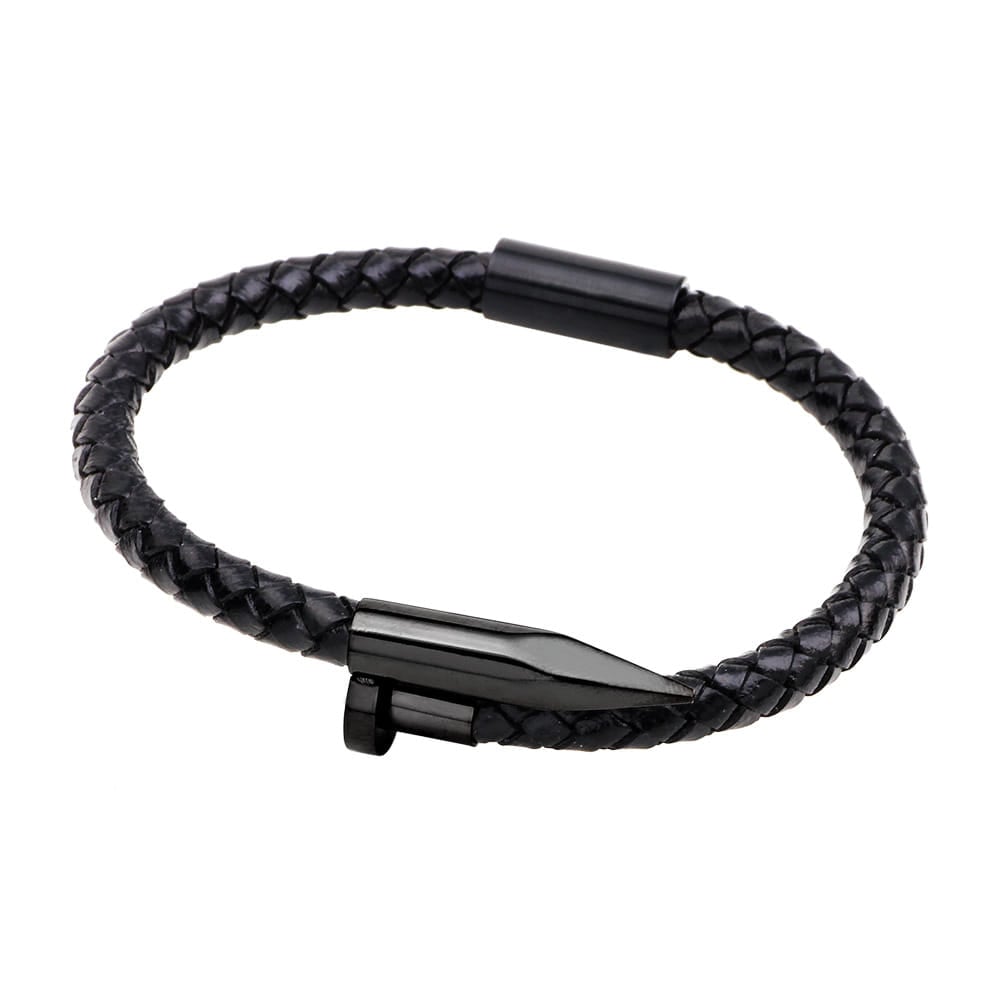 Picture of Lavish indulgent - Stainless Steel Charm Cuff Wristband Bangle with Magnetic Clasp/Leather Bracelet for Men - Sensible - Must Have