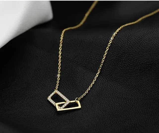 Picture of Premium Quality - Korean Fashion Party Golden Zircon Pendant Necklace Chain For Women/ Girls - Trend and Need full - Durablity Assurance