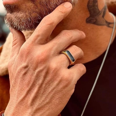 Picture of Indispensable -Quality And Durablity -Goldn Color Exclusive Design Finger Ring for Men- Innovative Remarkable - Disclose Styles & Luxe