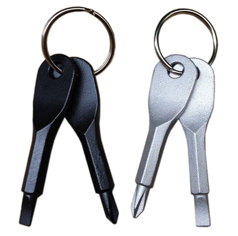 Picture of Portable Phillips Slotted Screwdriver Key Ring keyring Multi Mini Pocket Repair Tool Gadget Camp Hike Outdoor