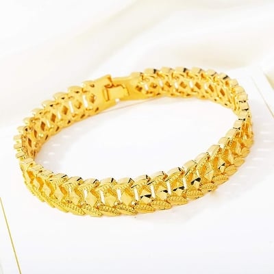 Picture of Versatile -Choice and Remark -Indian Latest Designs Gold Plated Bracelet Model For Men- Avant-garde Remarkable - Disclose Styles & Luxe