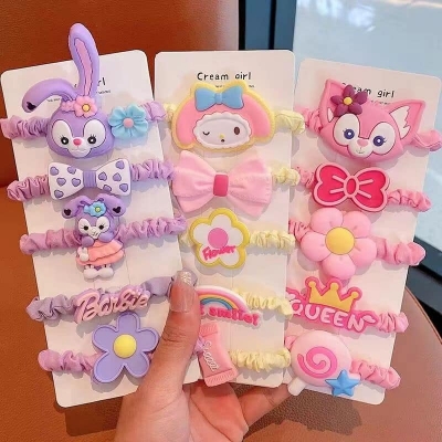 Picture of Cute Cartoon Big Rabbit Elastic Hair Band Child Lovely Bow Flowers Hair Band For Kids