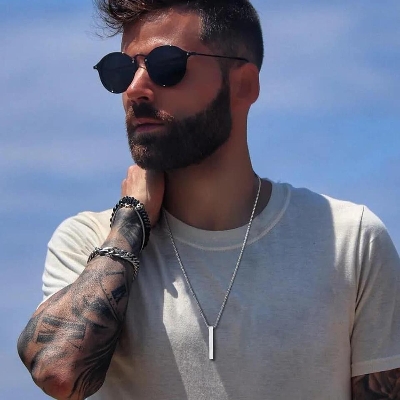 Picture of Athleisure - Avant Grade - Premium Quality - Silver Color Metal Chain for Men - Modern - Choice Expression - Well Inspired & Crafted