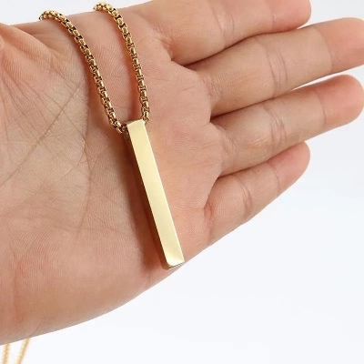 Picture of Refined Taste - New Trendy Simple Stainless Steel Cuban Golden Chain Necklace for Men - Men's Pendant - Durabilty Assured