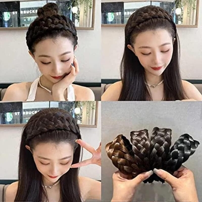 Picture of Large Long Natural Black Brown Braid Hair bands Headbands Hair For Women -মেয়েদের জন্য বিনুনি হেডব্যান্ড হেয়ারব্যান্ড